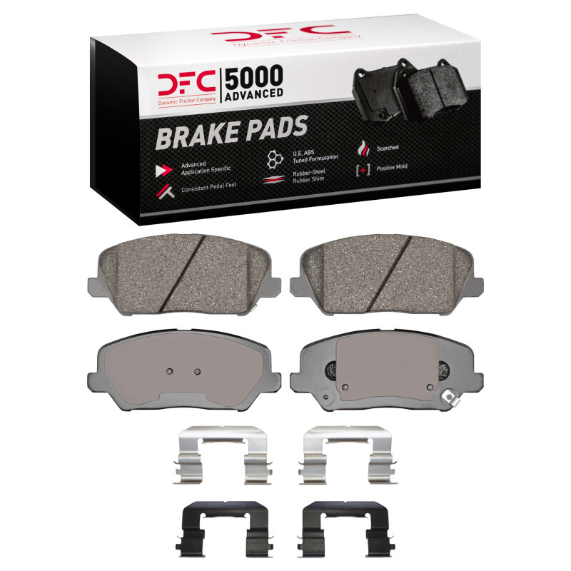 DFC 5000 Advanced Ceramic Front Brake Pads and Hardware Kit, Kia Forte 2014-2018