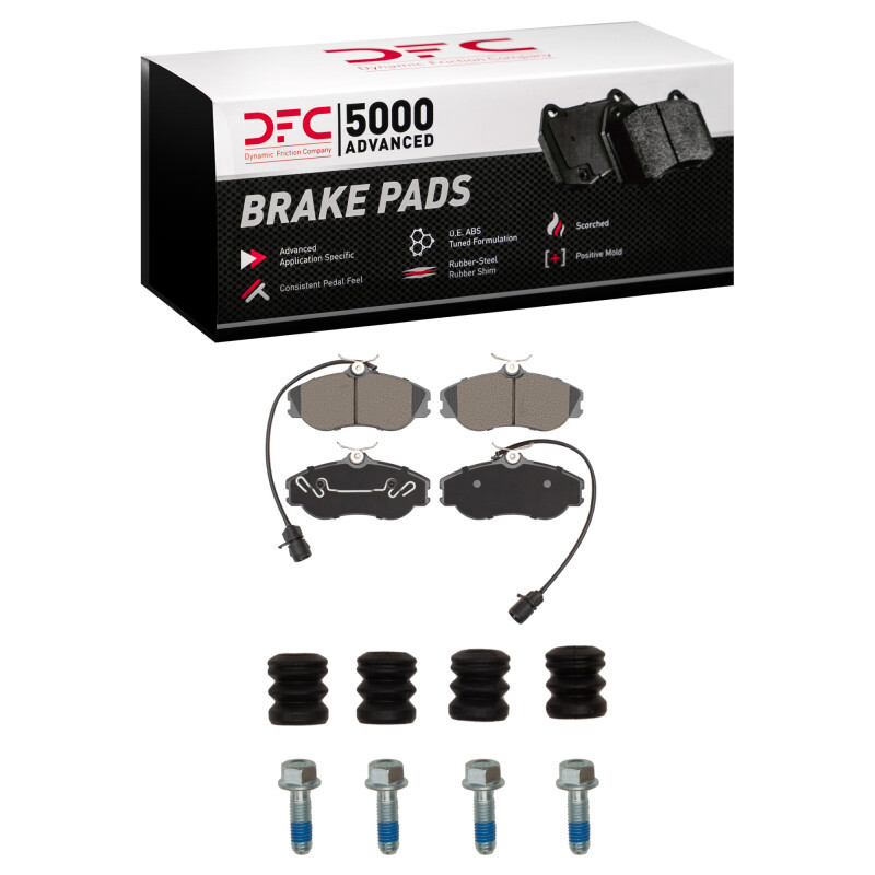 DFC 90-97 Audi V8 Quattro Front 5000 Advanced Semi Metallic Brake Pads and Hardware Kit