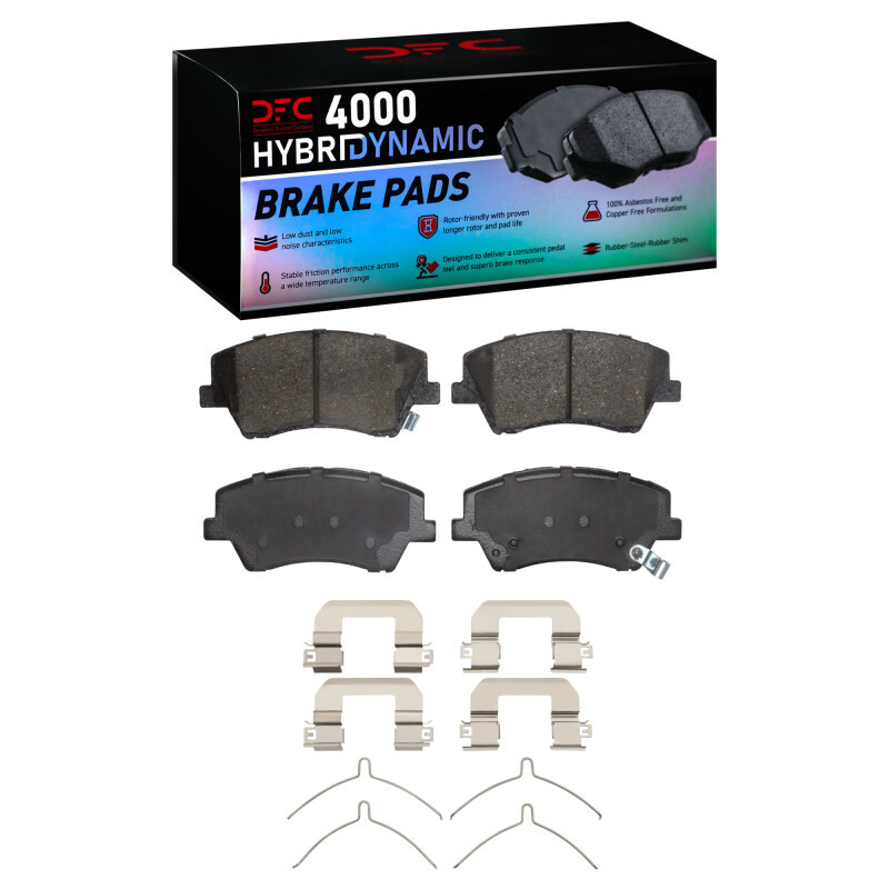 DFC 4000 HybriDynamic Front Brake Pads and Hardware Kit, Hyundai Ioniq 2017-2022