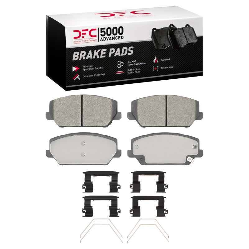 DFC 5000 Advanced Low-Metallic Front Brake Pads and Hardware Kit, Hyundai Veloster N 2019-2022