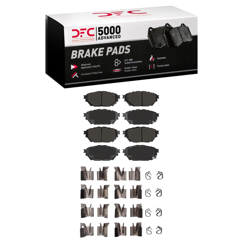 DFC 5000 Advanced Semi-Metallic Front/Rear Brake Pads and Hardware Kit, Freightliner FL360 (Mexico) Semi Metallic 2012-2020
