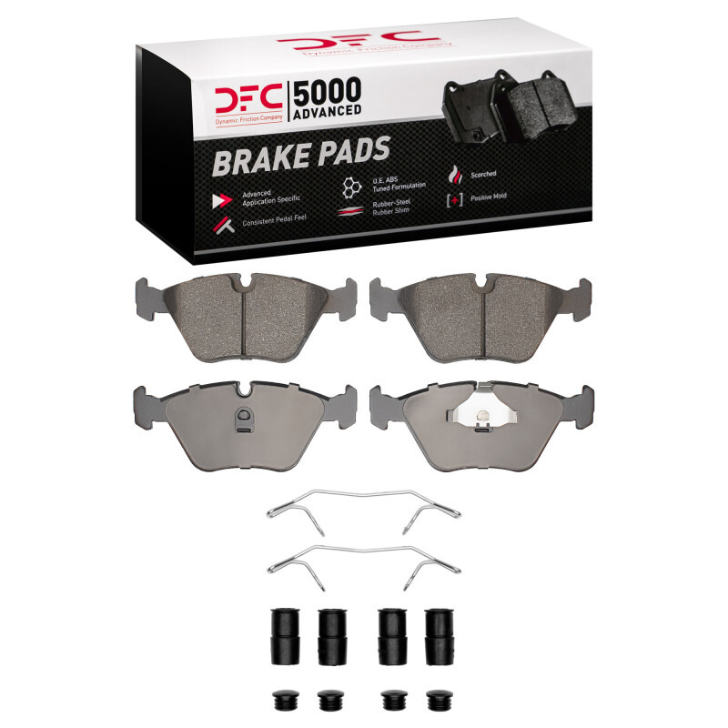 DFC 5000 Advanced Low-Metallic Front Brake Pads and Hardware Kit, Audi 200 1989-2006