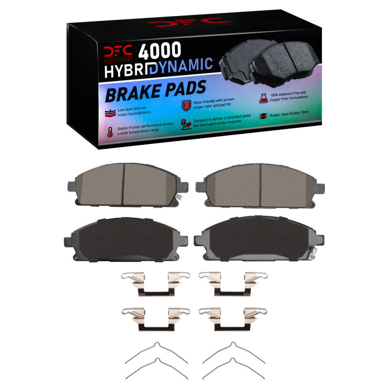 DFC 4000 HybriDynamic Front Brake Pads and Hardware Kit, Infiniti QX4 1996-2004