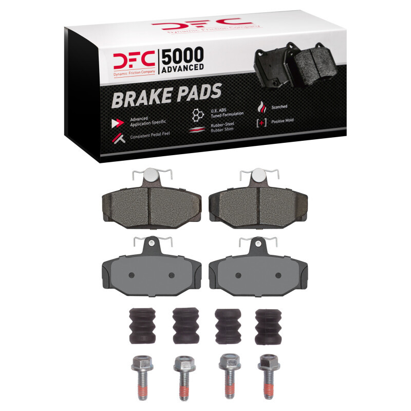 DFC 5000 Advanced Low-Metallic Rear Brake Pads and Hardware Kit, Volvo V90 Low Metallic 1988-2000