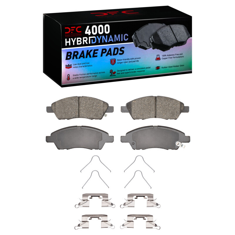 DFC 4000 HybriDynamic Front Brake Pads and Hardware Kit, Nissan Micra (Canada) 2011-2025