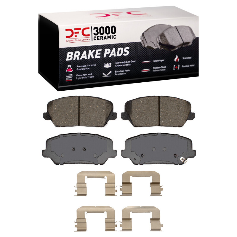 DFC 4000 HybriDynamic Front Brake Pads and Hardware Kit, Kia Forte 2014-2018