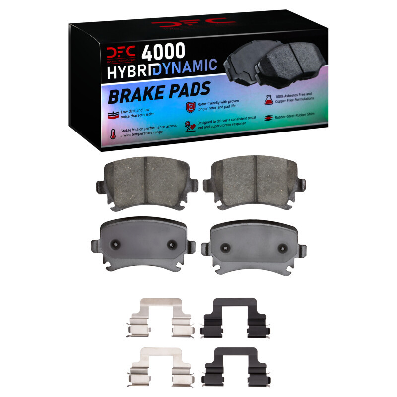 DFC 4000 HybriDynamic Rear Brake Pads and Hardware Kit, Audi TT Quattro 2006-2021