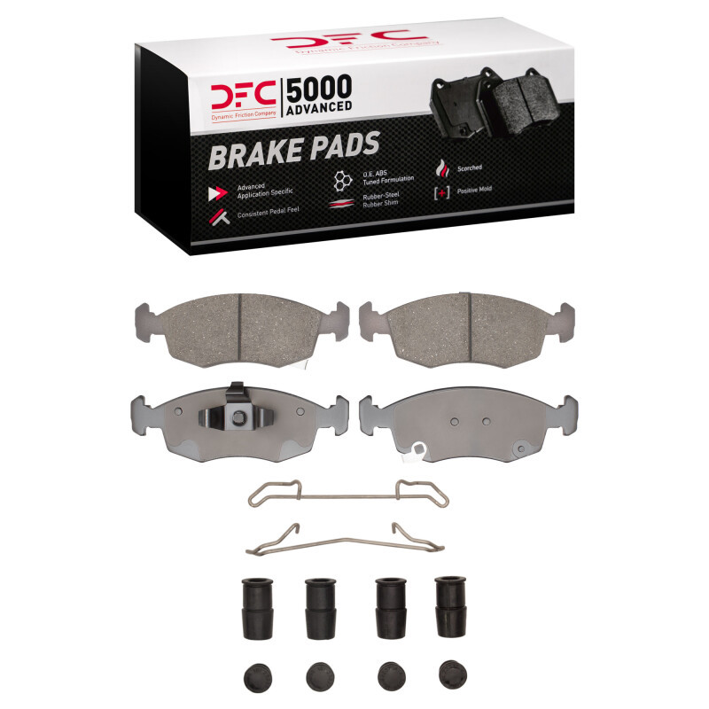 DFC 5000 Advanced Ceramic Front Brake Pads and Hardware Kit, Fiat 500 (USA/Canada) 2012-2019