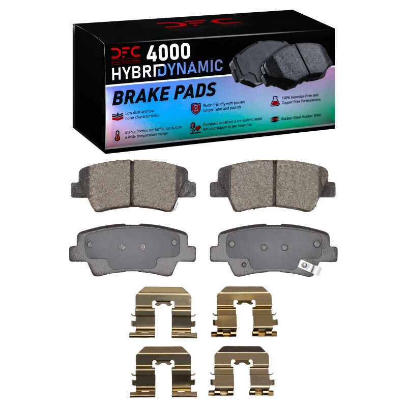 DFC 4000 HybriDynamic Rear Brake Pads and Hardware Kit, Hyundai Sonata 2007-2013