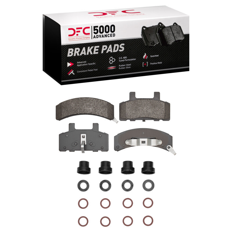 DFC 88-91 Chevrolet K1500 Front 5000 Advanced Semi Metallic Brake Pads and Hardware Kit