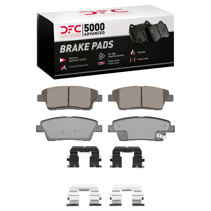 DFC 5000 Advanced Ceramic Rear Brake Pads and Hardware Kit, Genesis G80 2010-2017