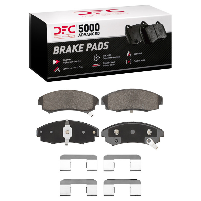 DFC 5000 Advanced Semi-Metallic Front Brake Pads and Hardware Kit, Buick Riviera 1986-1992