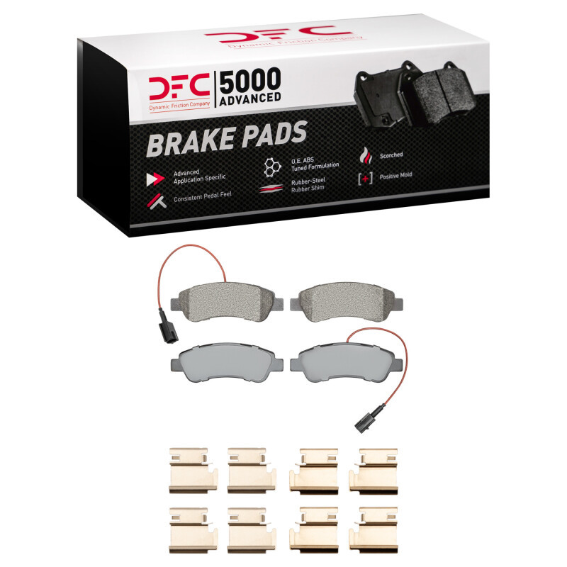 DFC 5000 Advanced Semi-Metallic Rear Brake Pads and Hardware Kit, Ram ProMaster 1500 2014-2021