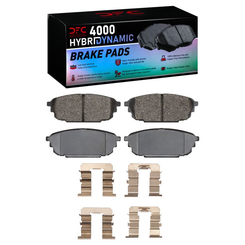 DFC 4000 HybriDynamic Rear Brake Pads and Hardware Kit, Mazda Protege 2001-2003