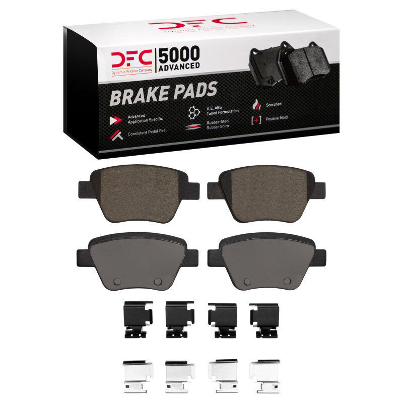 DFC 5000 Advanced Ceramic Rear Brake Pads and Hardware Kit, Audi A3 2005-2016