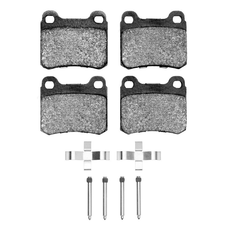 DFC 5000 Advanced Low-Metallic Rear Brake Pads and Hardware Kit, Mercedes-Benz C220 1983-1995