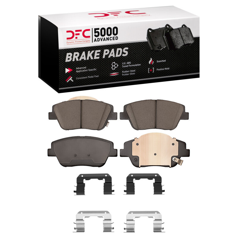 DFC 5000 Advanced Ceramic Front Brake Pads and Hardware Kit, Hyundai Sonata 2009-2016