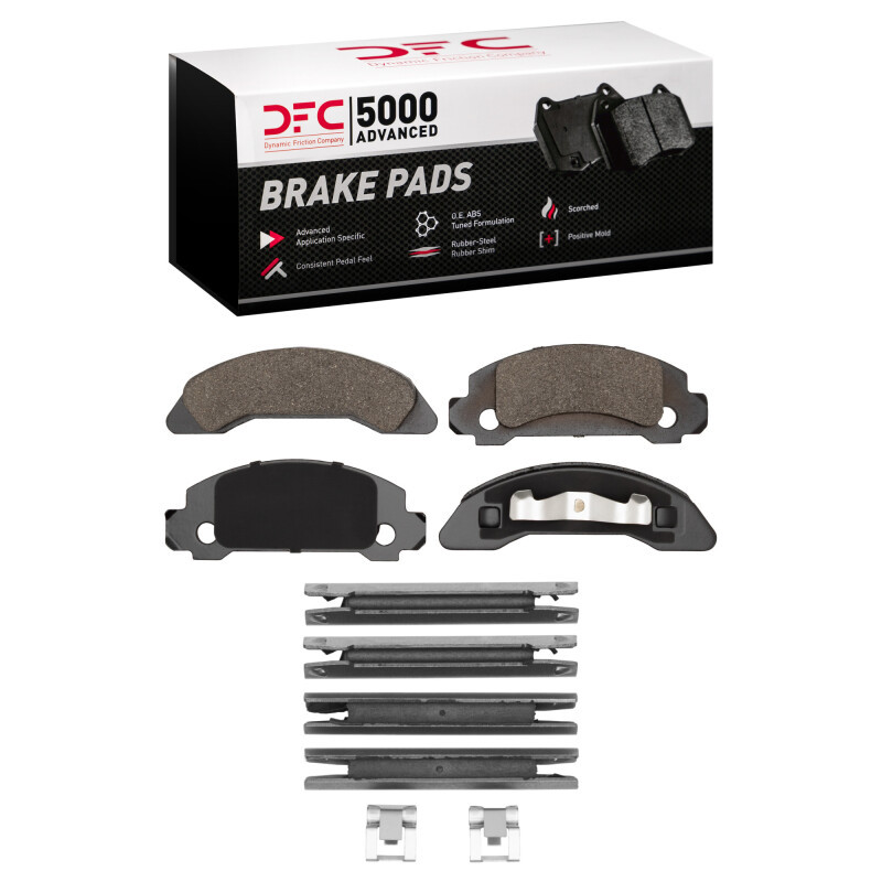 DFC 5000 Advanced Semi-Metallic Front Brake Pads and Hardware Kit, Ford Ranger (USA/Canada) 1986-1987