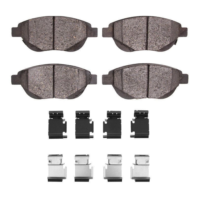 DFC 5000 Advanced Low-Metallic Front Brake Pads and Hardware Kit, Fiat 500 (USA/Canada) 2012-2019