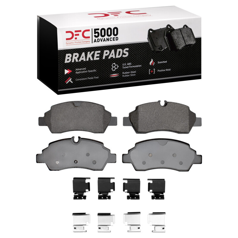 DFC 5000 Advanced Semi-Metallic Rear Brake Pads and Hardware Kit, Ford Transit-250 2015-2019