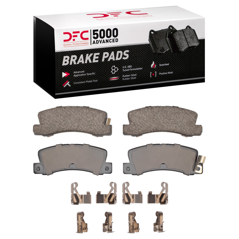DFC 5000 Advanced Ceramic Rear Brake Pads and Hardware Kit, Lexus ES250 1990-2003