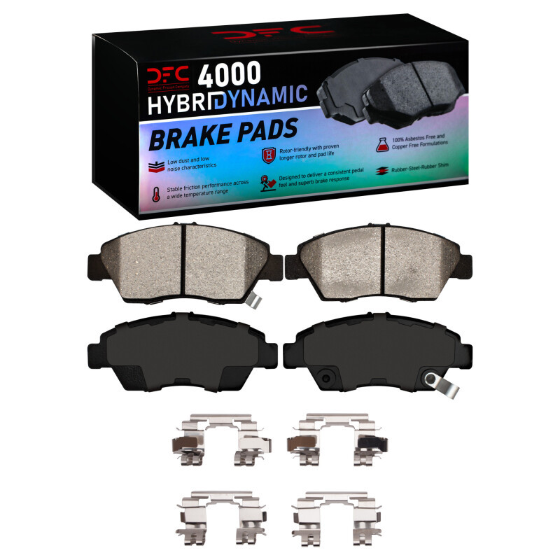DFC 4000 HybriDynamic Front Brake Pads and Hardware Kit, Honda Civic Coupe 1993-1997