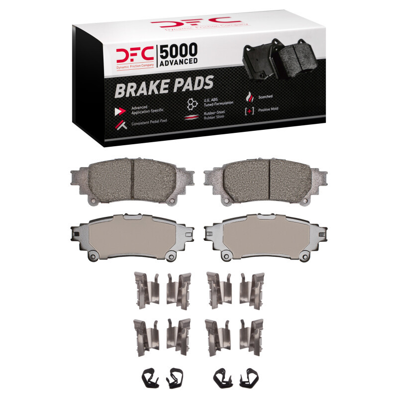 DFC 5000 Advanced Ceramic Rear Brake Pads and Hardware Kit, Lexus RC200T 2013-2020
