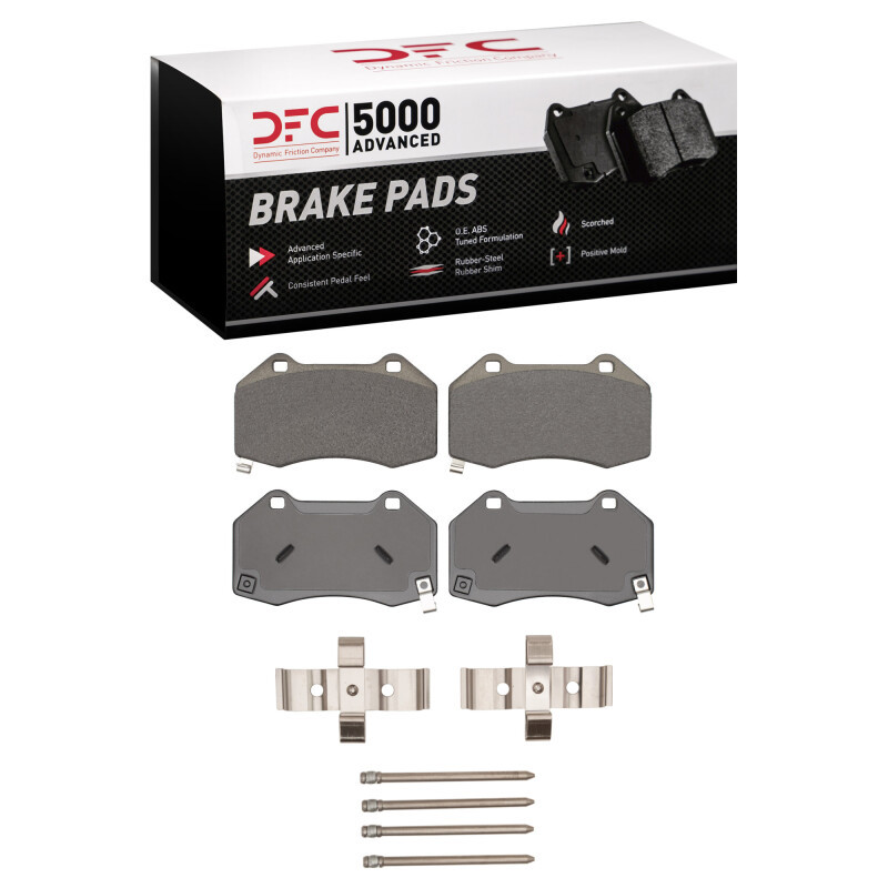 DFC 5000 Advanced Low-Metallic Front Brake Pads and Hardware Kit, Chevrolet Cobalt 2007-2010