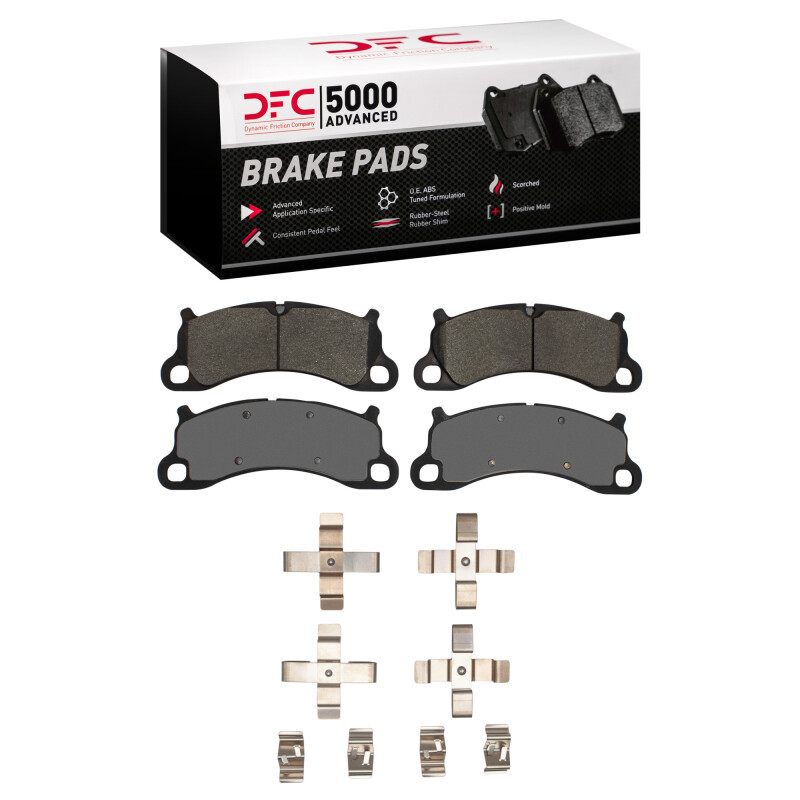 DFC 5000 Advanced Low-Metallic Front Brake Pads and Hardware Kit, Porsche Boxster 2012-2016