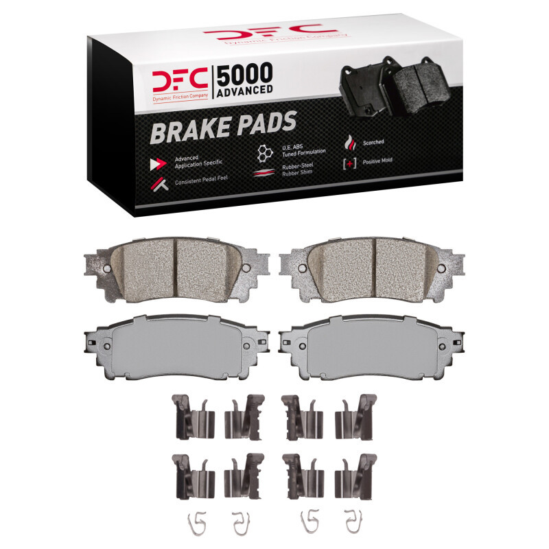 DFC 5000 Advanced Ceramic Rear Brake Pads and Hardware Kit, Lexus NX300h 2015-2021