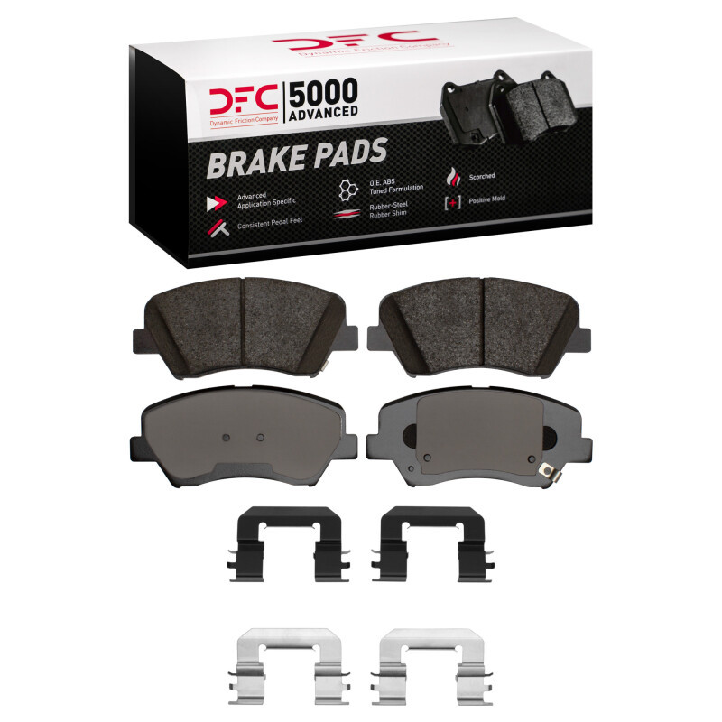 DFC 5000 Advanced Ceramic Front Brake Pads and Hardware Kit, Hyundai Elantra GT 2012-2016