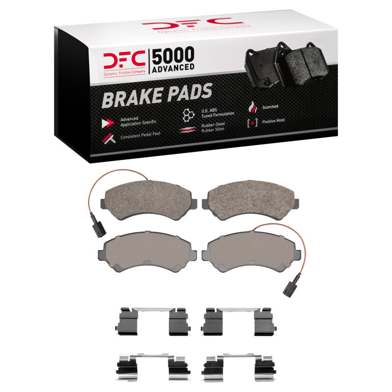 DFC 5000 Advanced Semi-Metallic Front Brake Pads and Hardware Kit, Ram ProMaster 3500 2014-2022