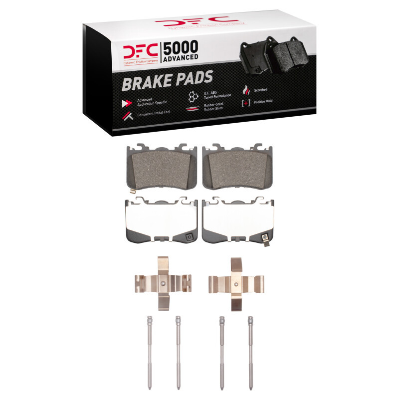 DFC 5000 Advanced Low-Metallic Rear Brake Pads and Hardware Kit, Ford Mustang 2024-2025