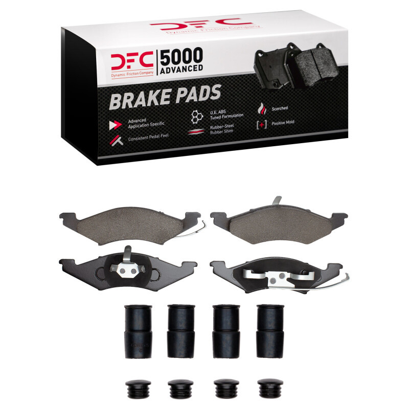DFC 83-94 Ford EXP Front 5000 Advanced Semi Metallic Brake Pads and Hardware Kit