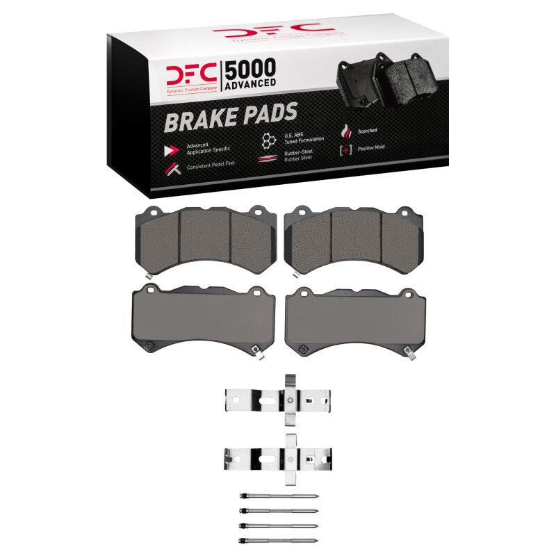 DFC 5000 Advanced Low-Metallic Front Brake Pads and Hardware Kit, Dodge Charger 2012-2025
