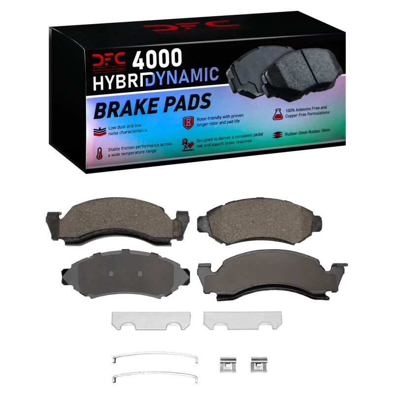 DFC 4000 HybriDynamic Front Brake Pads and Hardware Kit, Ford E-100 Econoline 1973-1985