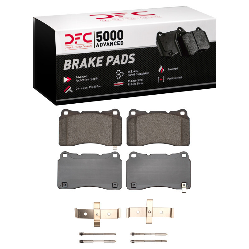 DFC 5000 Advanced Ceramic Front Brake Pads and Hardware Kit, Hyundai Genesis Coupe 2010-2016