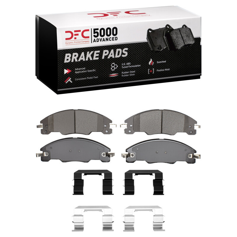DFC 5000 Advanced Ceramic Front Brake Pads and Hardware Kit, Ford Focus 2008-2011