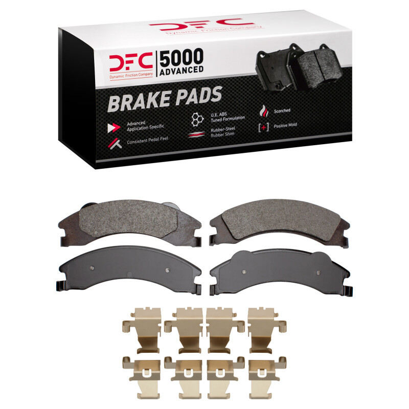 DFC 5000 Advanced Semi-Metallic Rear Brake Pads and Hardware Kit, Ford E-250 2008-2025
