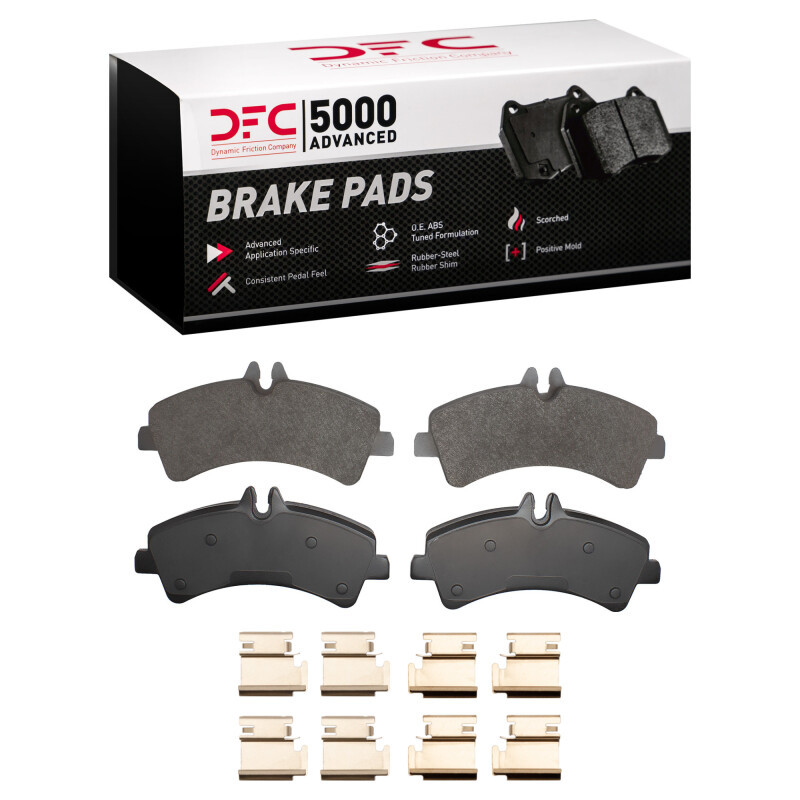 DFC 5000 Advanced Semi-Metallic Rear Brake Pads and Hardware Kit, Dodge Sprinter 3500 2006-2018
