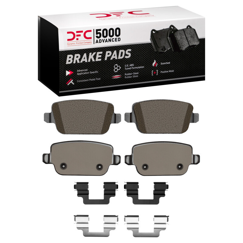 DFC 5000 Advanced Low-Metallic Rear Brake Pads and Hardware Kit, Land Rover LR2 2008-2012