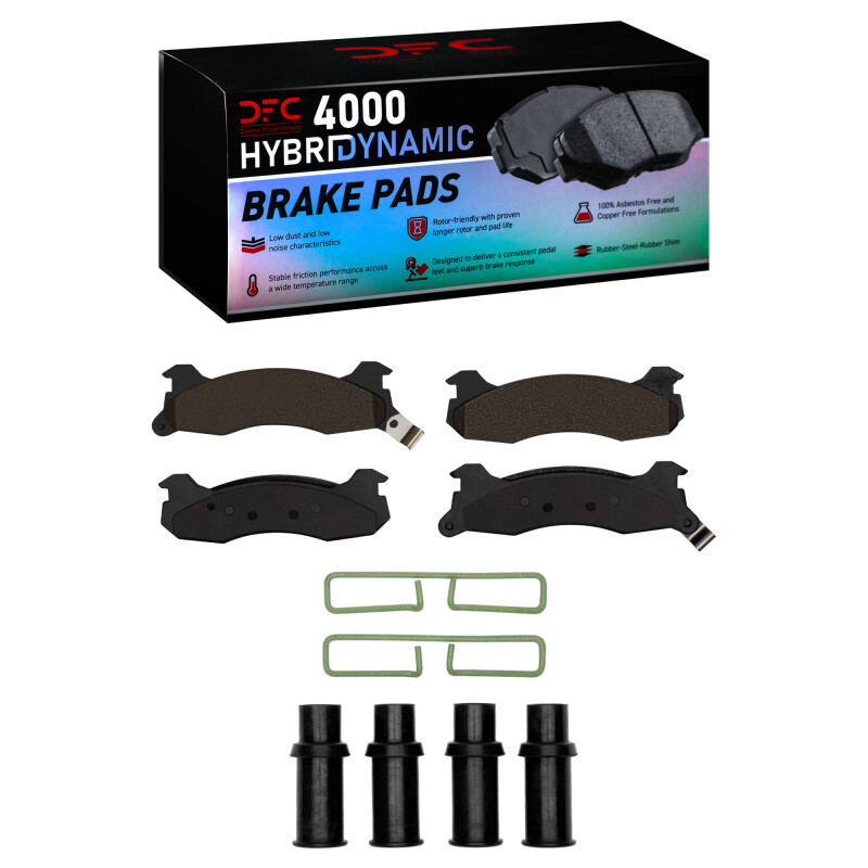 DFC 4000 HybriDynamic Rear Brake Pads and Hardware Kit, Ford Mustang 1984-1986