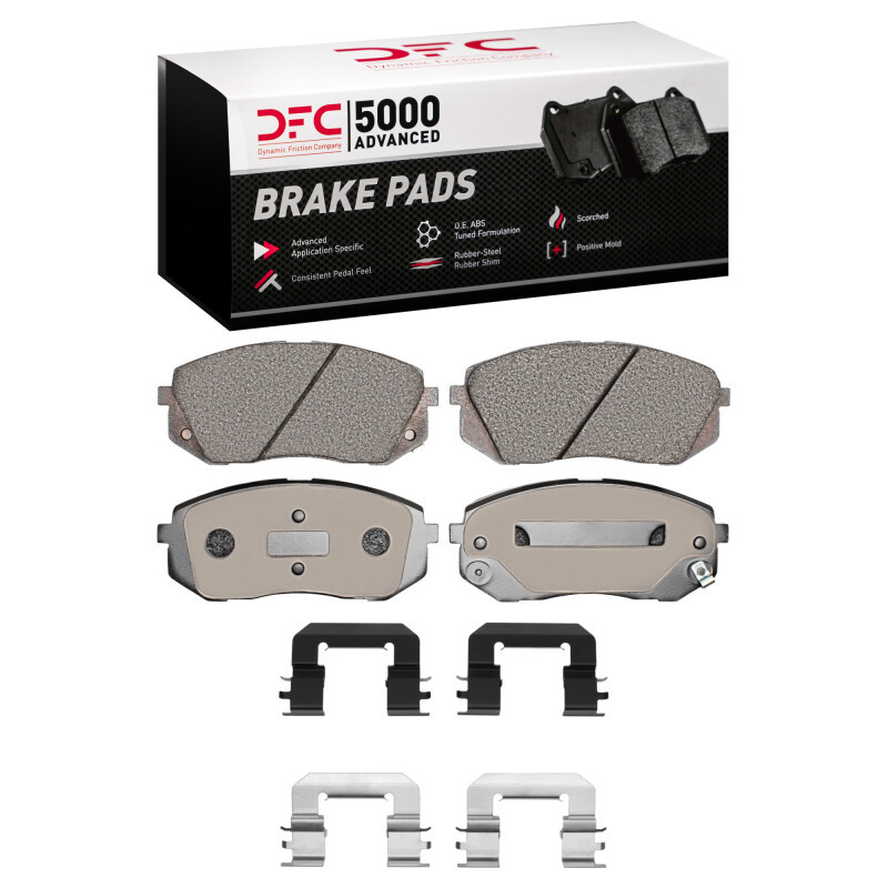 DFC 5000 Advanced Ceramic Front Brake Pads and Hardware Kit, Kia Rondo (Canada) 2011-2012