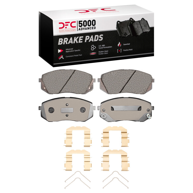 DFC 5000 Advanced Ceramic Front Brake Pads and Hardware Kit, Kia Rondo (Canada) 2007-2010