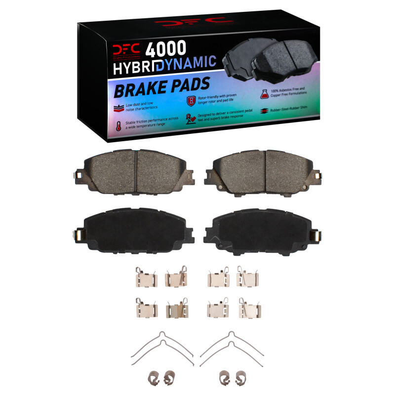 DFC 4000 HybriDynamic Front Brake Pads and Hardware Kit, Toyota Prius Prime 2019-2025