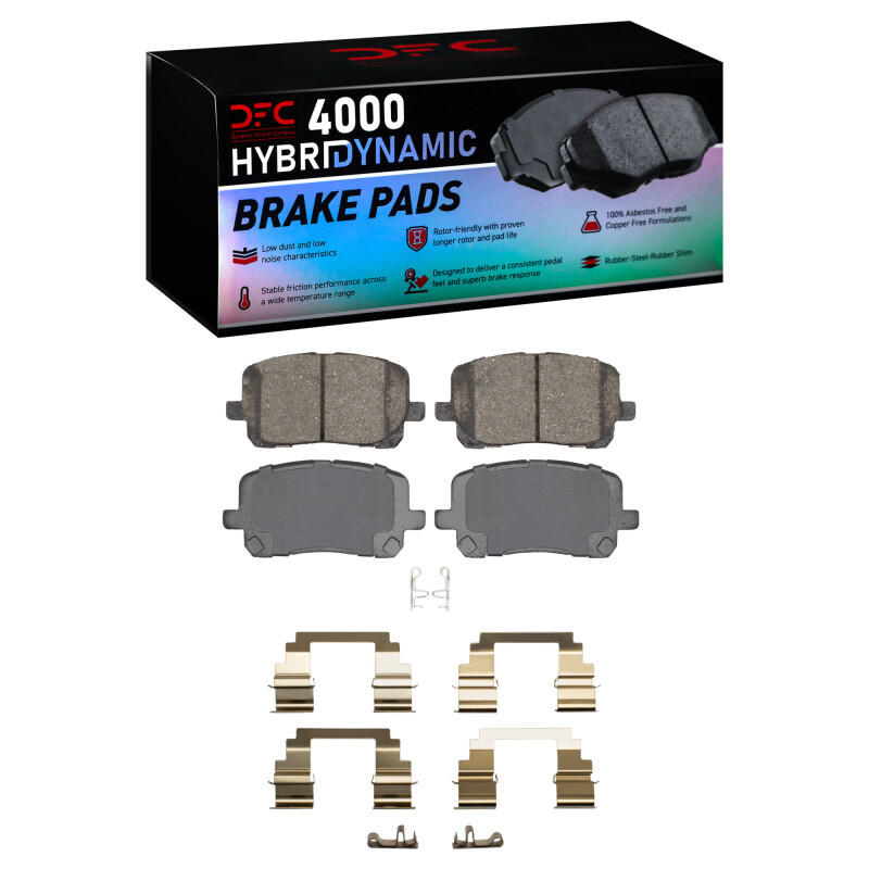 DFC 4000 HybriDynamic Front Brake Pads and Hardware Kit, Pontiac Vibe 2003-2008