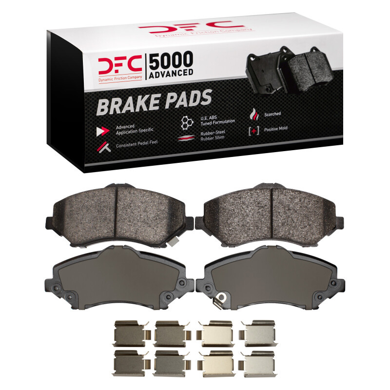 DFC 5000 Advanced Ceramic Front Brake Pads and Hardware Kit, Chrysler Town & Country 2007-2018