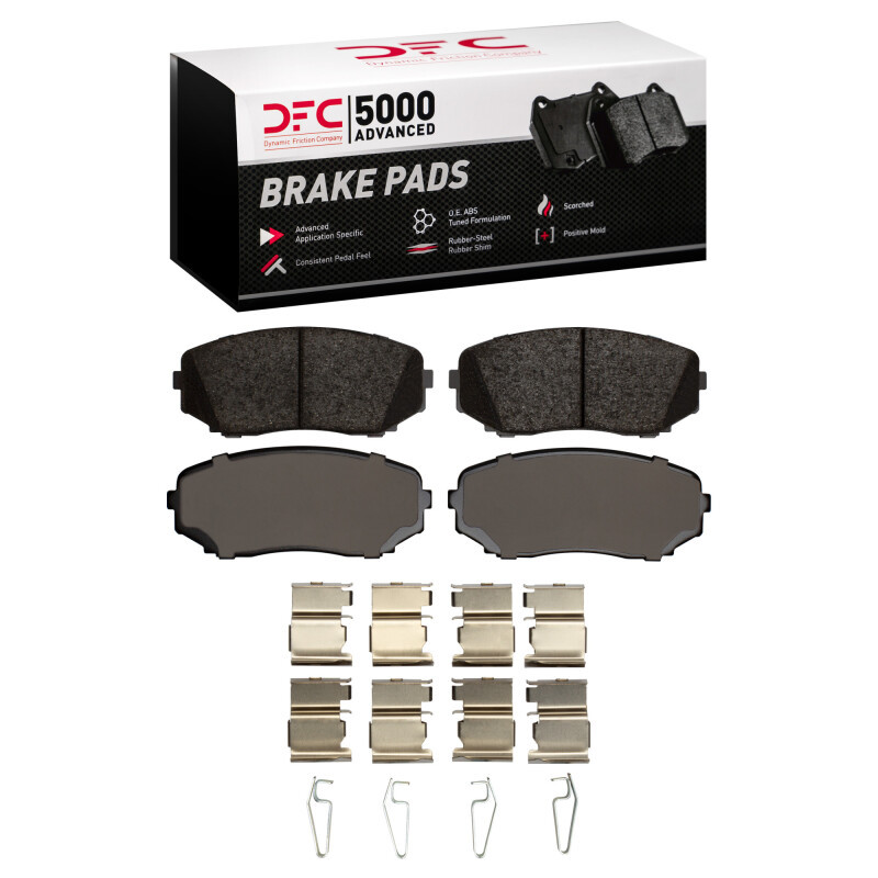 DFC 5000 Advanced Ceramic Front Brake Pads and Hardware Kit, Ford Edge 2007-2015