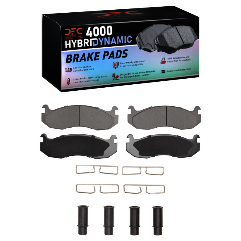 DFC 4000 HybriDynamic Front Brake Pads and Hardware Kit, Hummer H1 1996-2006