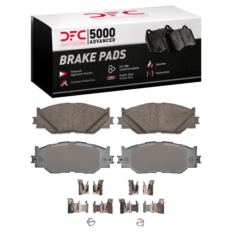 DFC 5000 Advanced Low-Metallic Front Brake Pads and Hardware Kit, Lexus IS250 2006-2015
